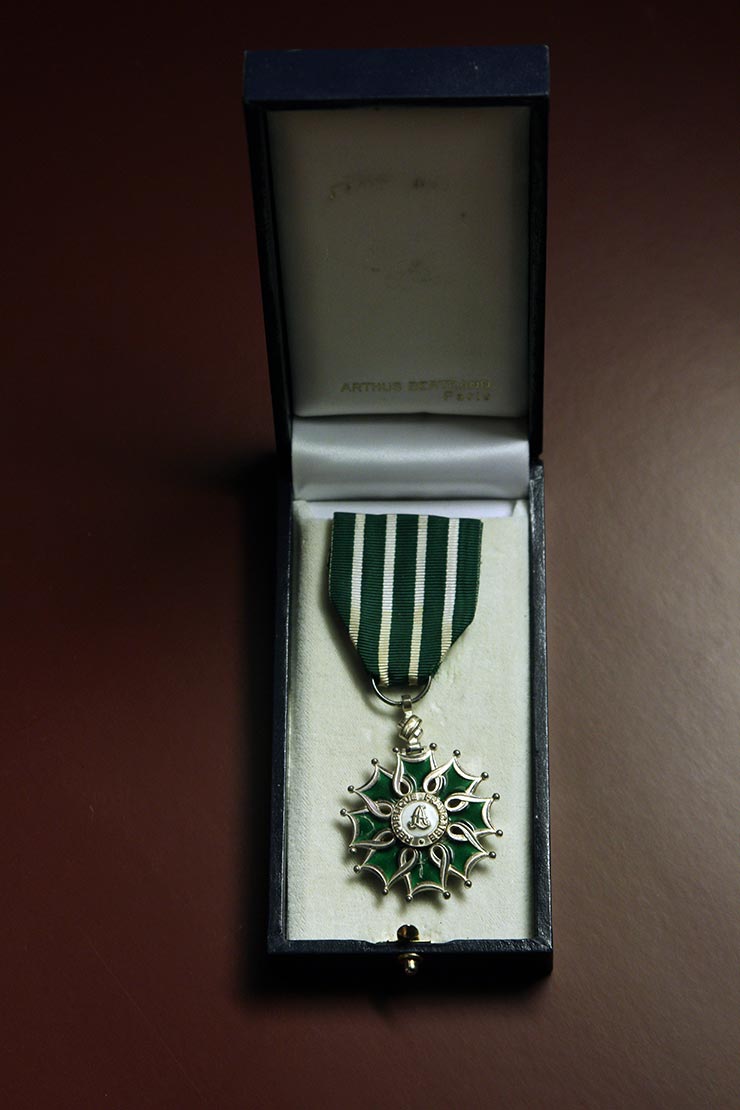 the Chevalier Ordre des Arts et des Lettres, awarded in 1995