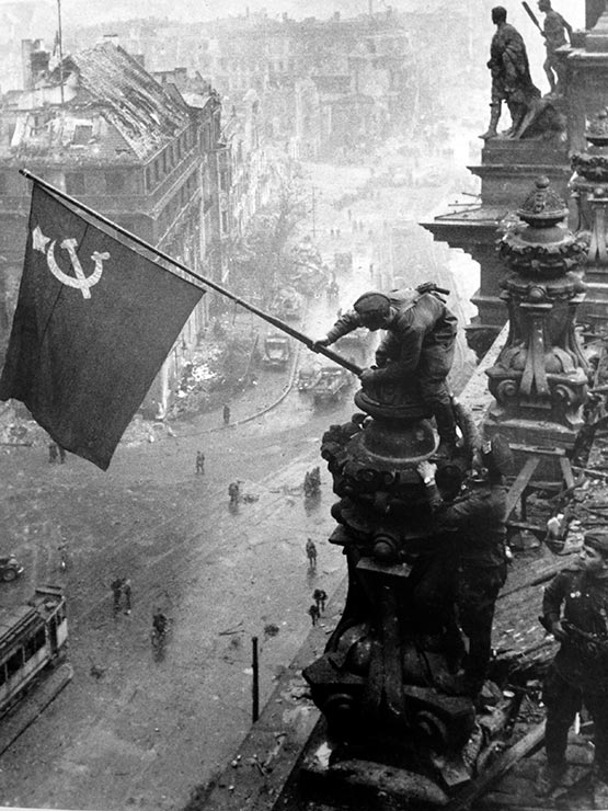 Raising the Soviet Flag over the Reichstag, Berlin, 1945